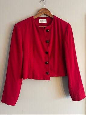 Vintage Beechers Brook Red Women's Tailored Cropped Jacket